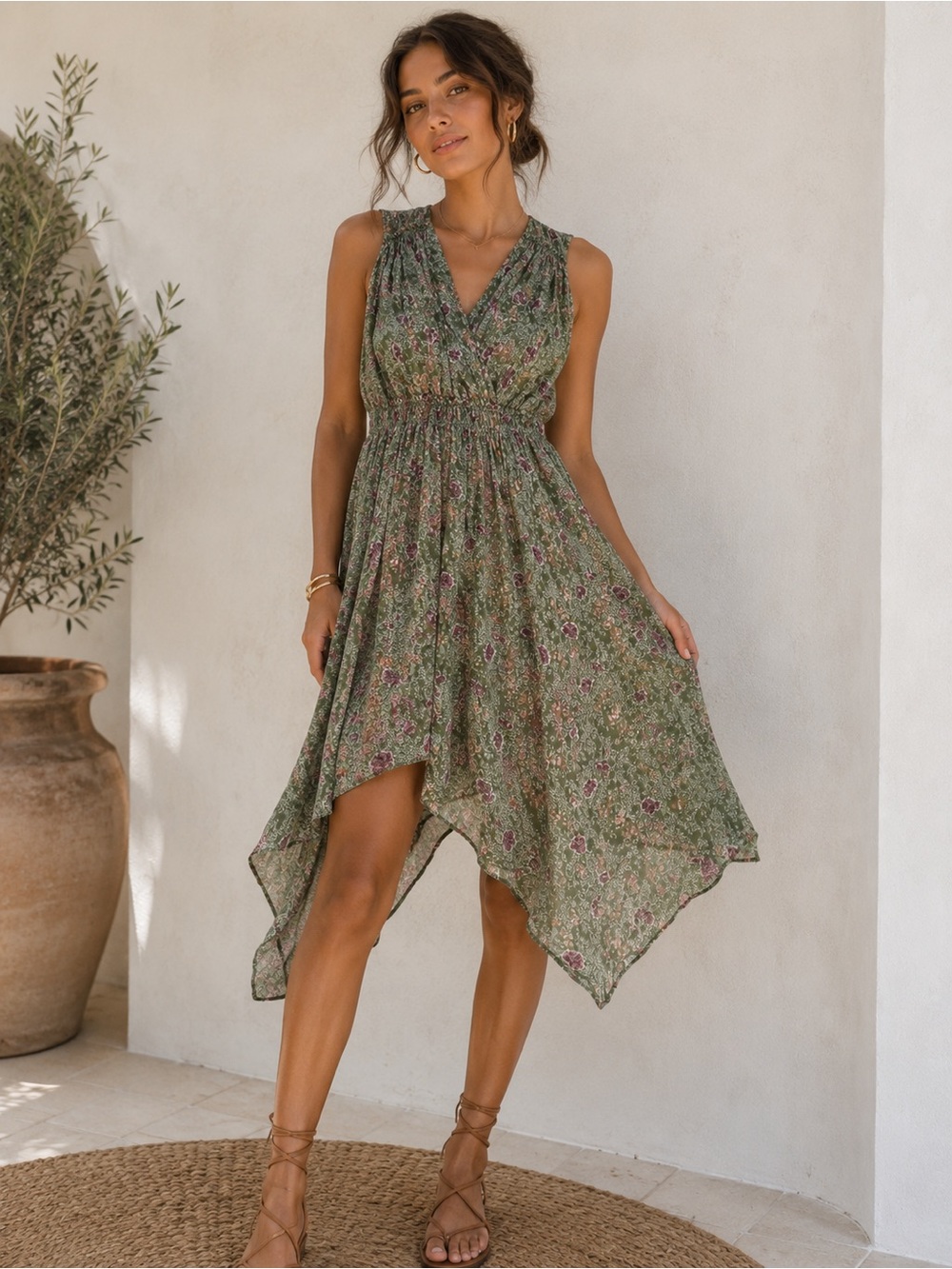 Nordstrom Signature 100% Silk Floral Dress